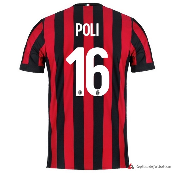 Camiseta Milan Primera equipación Poli 2017-2018